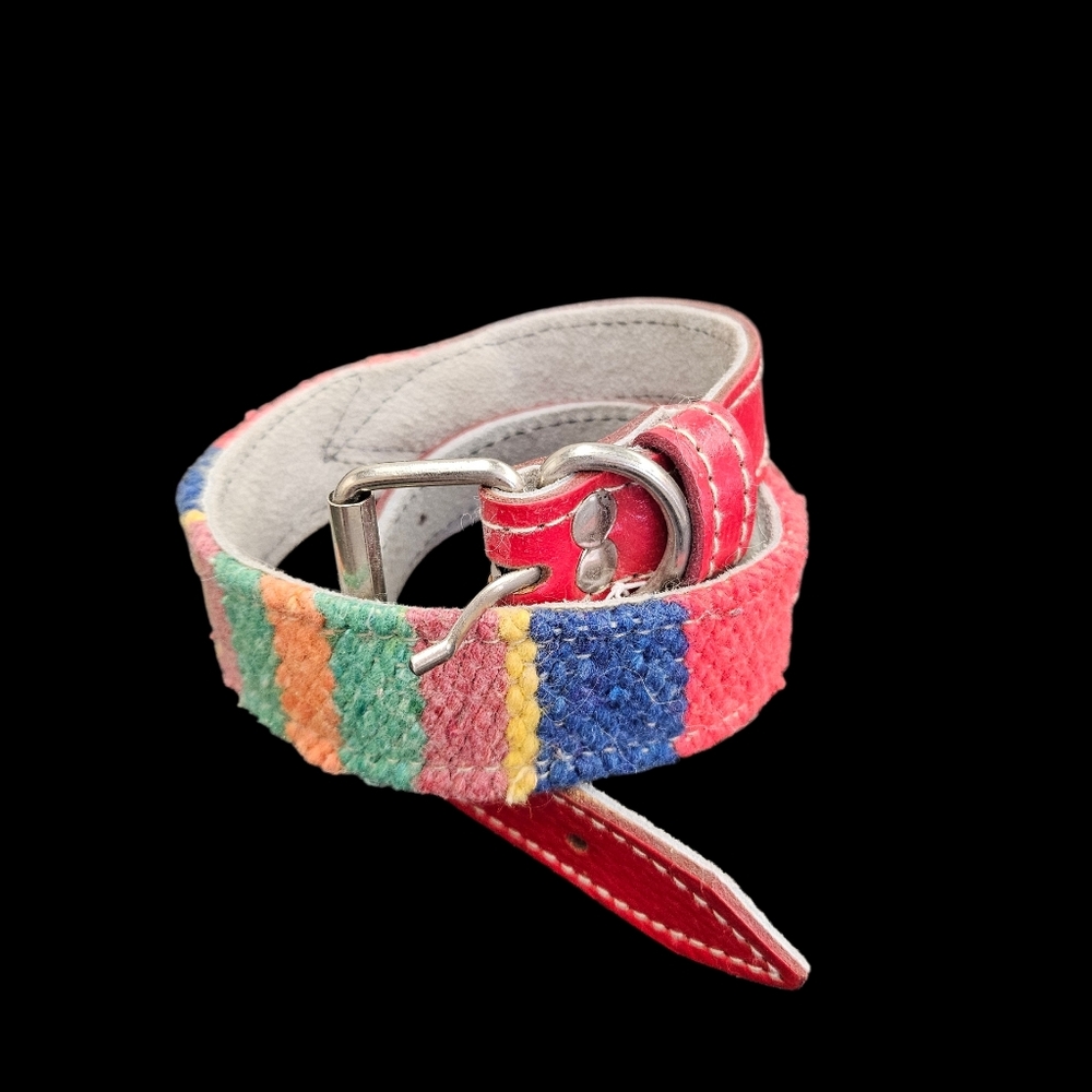 Handmade Moroccan Leather Dog Collar | Artisan Woven | Adjustable 19.5–23.5”